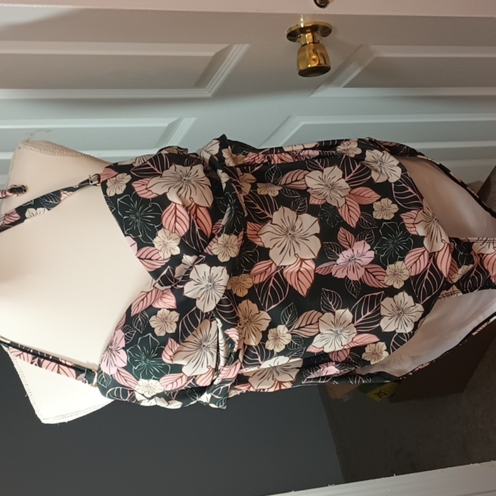 NICOLE MILLER Floral Print Halter Swimsuit NWT